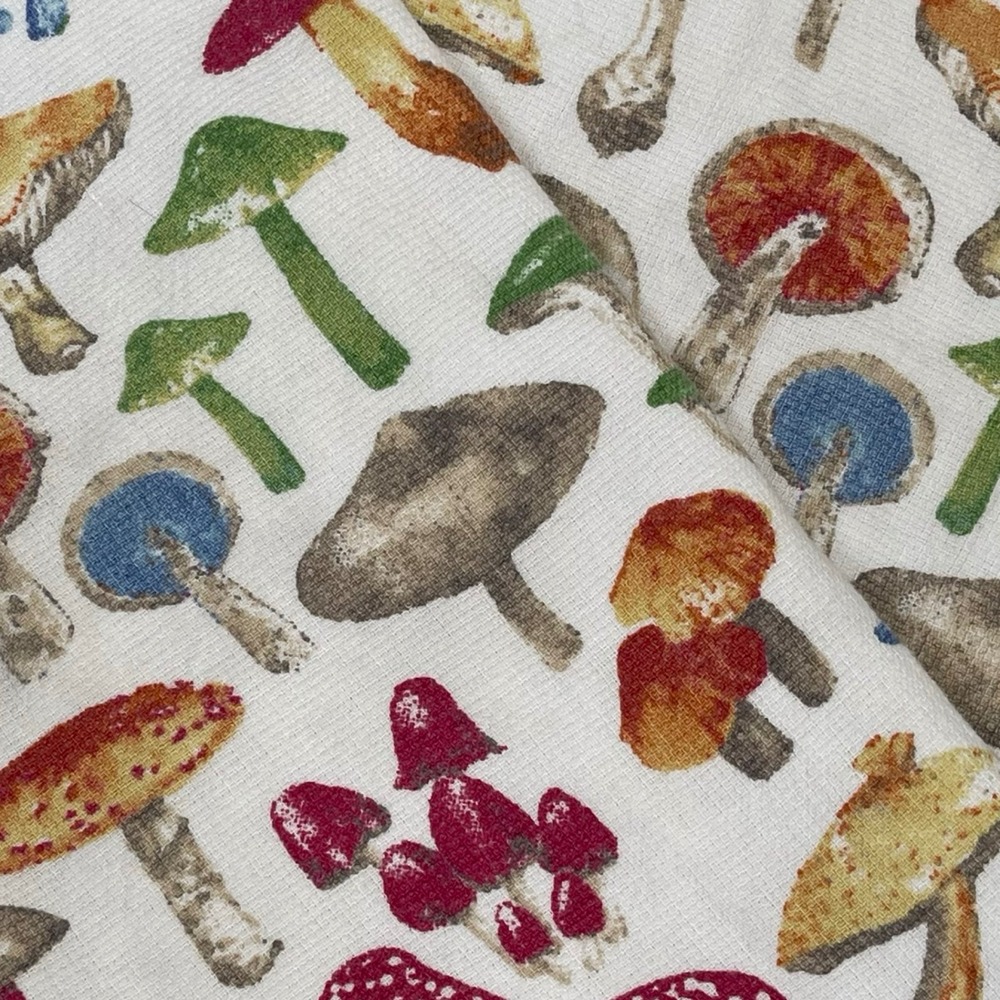Eco-Melange Mushroom Print Hand Dish Towel Multicolor Botanical Cottagecore